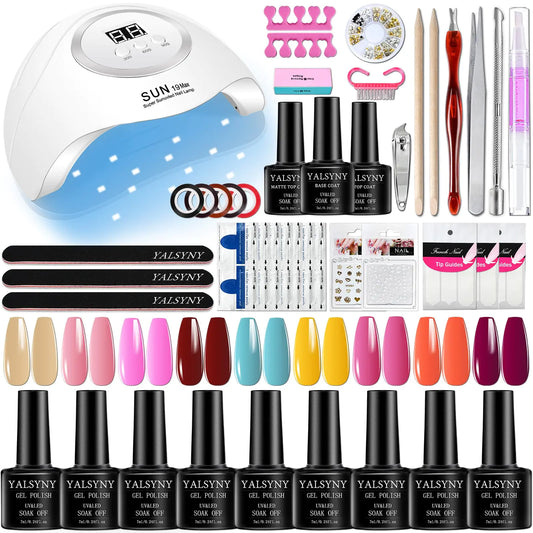 12 PCS Nail Polish Kit with UV LED NAIL LAMP Gel Nail kit