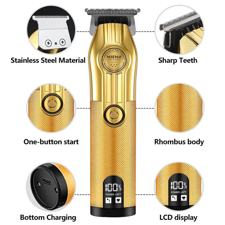 Professional Cordless Hair Clippers with LCD Display