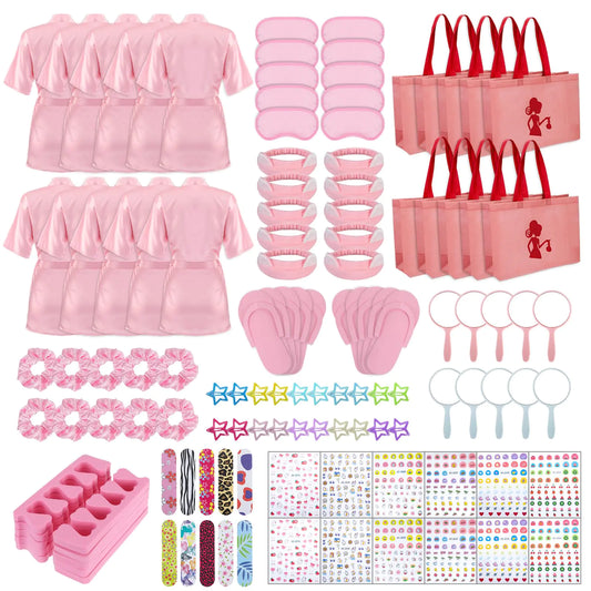 10 Set Spa Party Supplies for Girls - 122 Pcs Slumber Party Favors