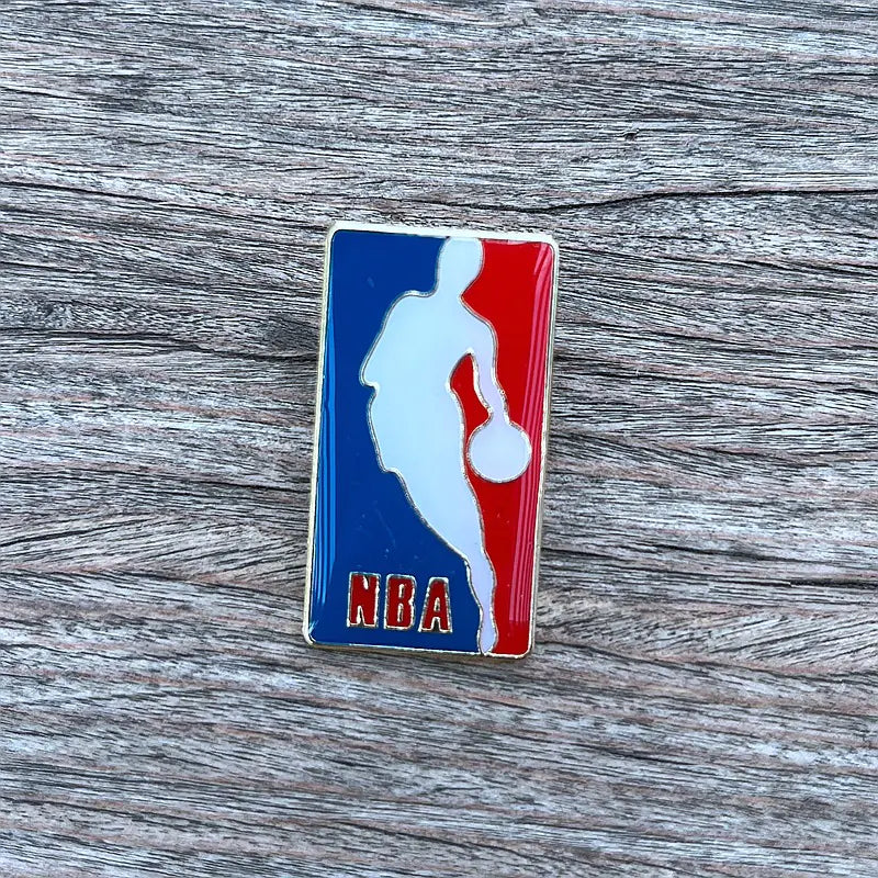 NBA Team Badge Pins - Lakers, Warriors, Bucks, Nets, Clippers