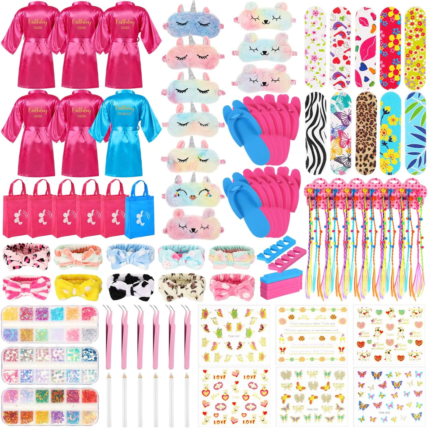 Suhine 75 pieces of spa party supplies - Set for 6 girls