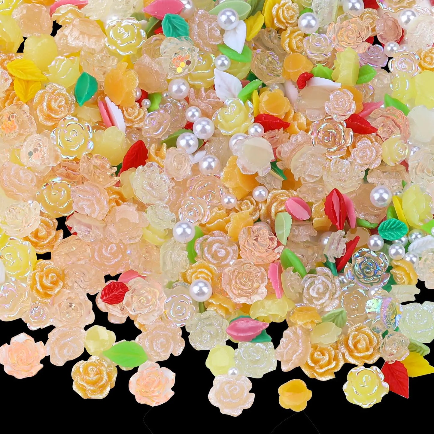 400 Pieces 3D Camellia Flower Nail Charms