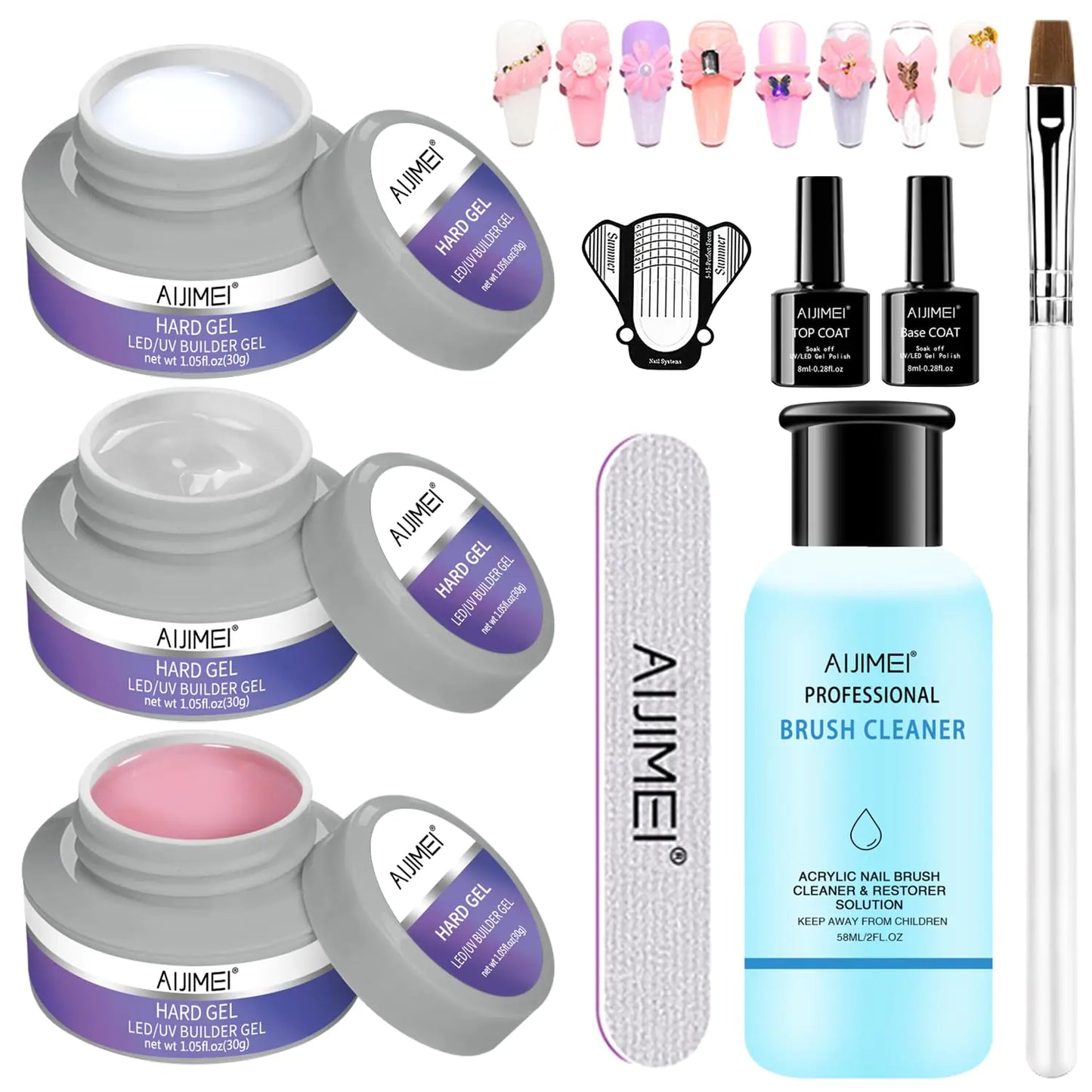 AIJIMEI Hard Gel Builder & Builder Gel Nails Gel Extension Kit
