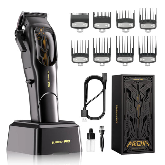 Professional Hair Clippers for Men- High Torque Brushless Motor with Diamond-Like Carbon Coating Ceramic Blade Cordless Set with Charging Base