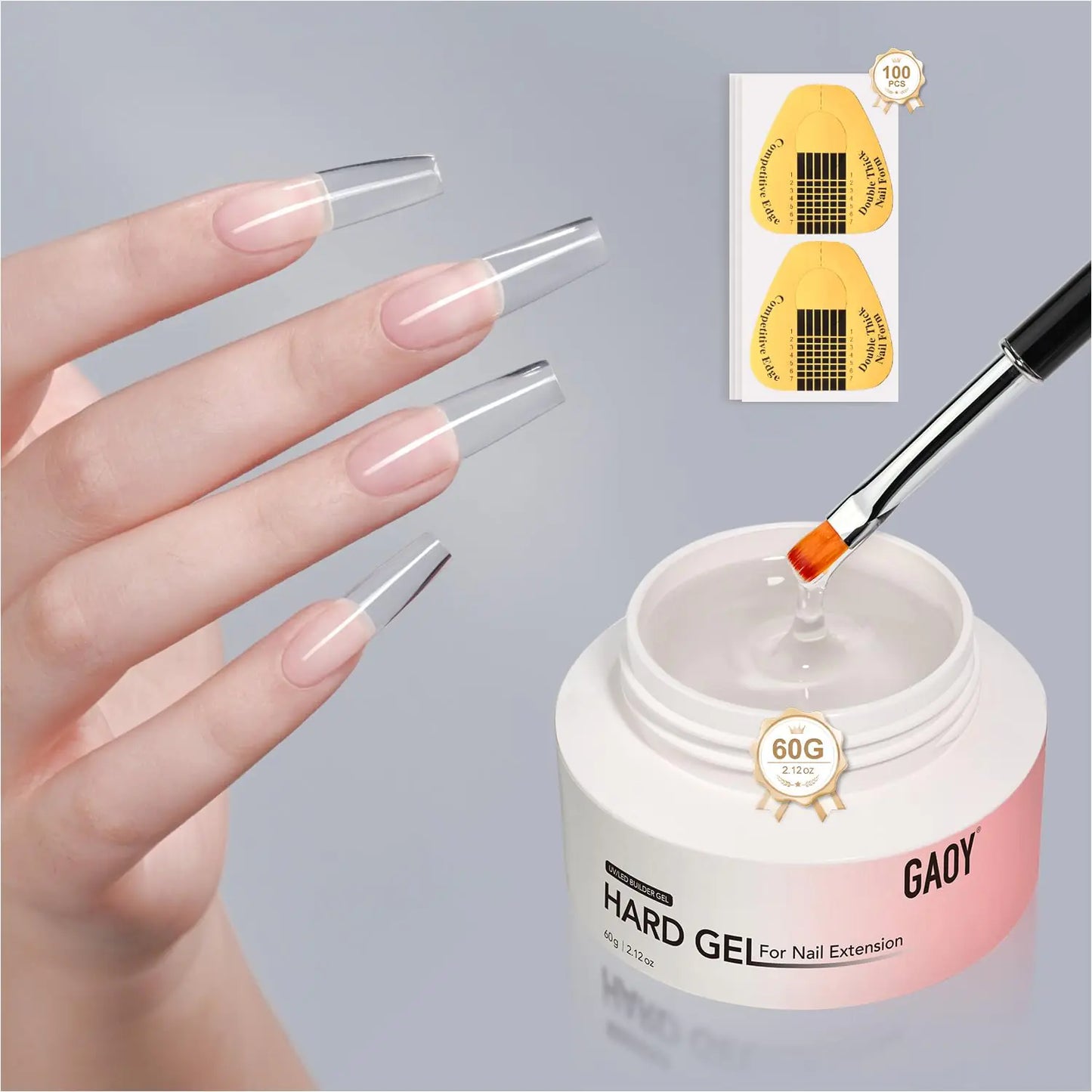 GAOY 60g Nail Extension Hard Gel Clear Builder Gel