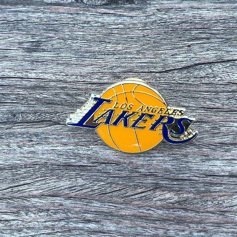 NBA Team Badge Pins - Lakers, Warriors, Bucks, Nets, Clippers