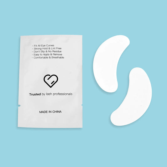 i-Laesh 100 Pairs Eye Pads for Lash Extensions - 100% Natural Aloe Vera Hydrogel Gel Under Eye Pads - Lint Free Stick Well Fits Most Eye Shapes Lash Extension Supplies Makeup Tools - Regular Shape