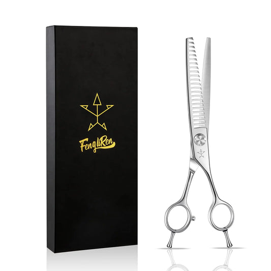 Fengliren High-end Professional Dog Grooming Thinning Scissors Teeth Blending Shears Pet Texturizing Thinner Blender Shears 7 Inch Extremely Sharp Stainless Steel Alloy