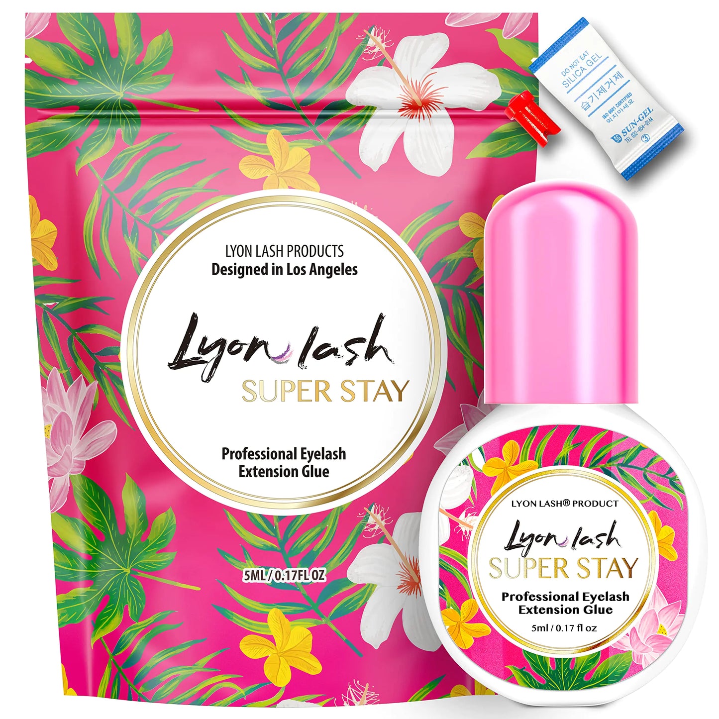 Lyon Lash Super Stay 5ml Eyelash Extension Performance Glue | Black Adhesive Supplies for Professional Use