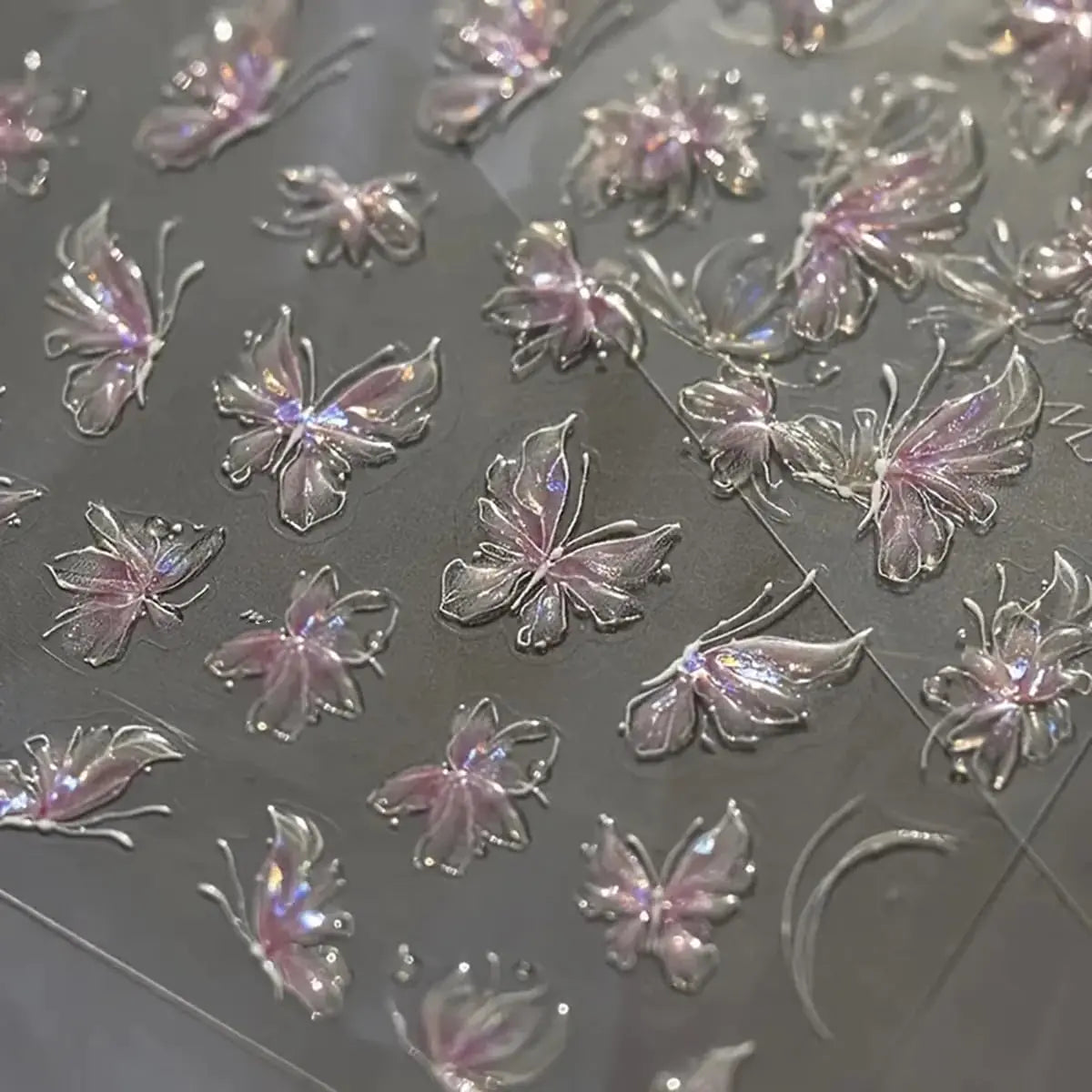 Butterfly Nail Art Stickers Decals 5D Embossed 2PCS