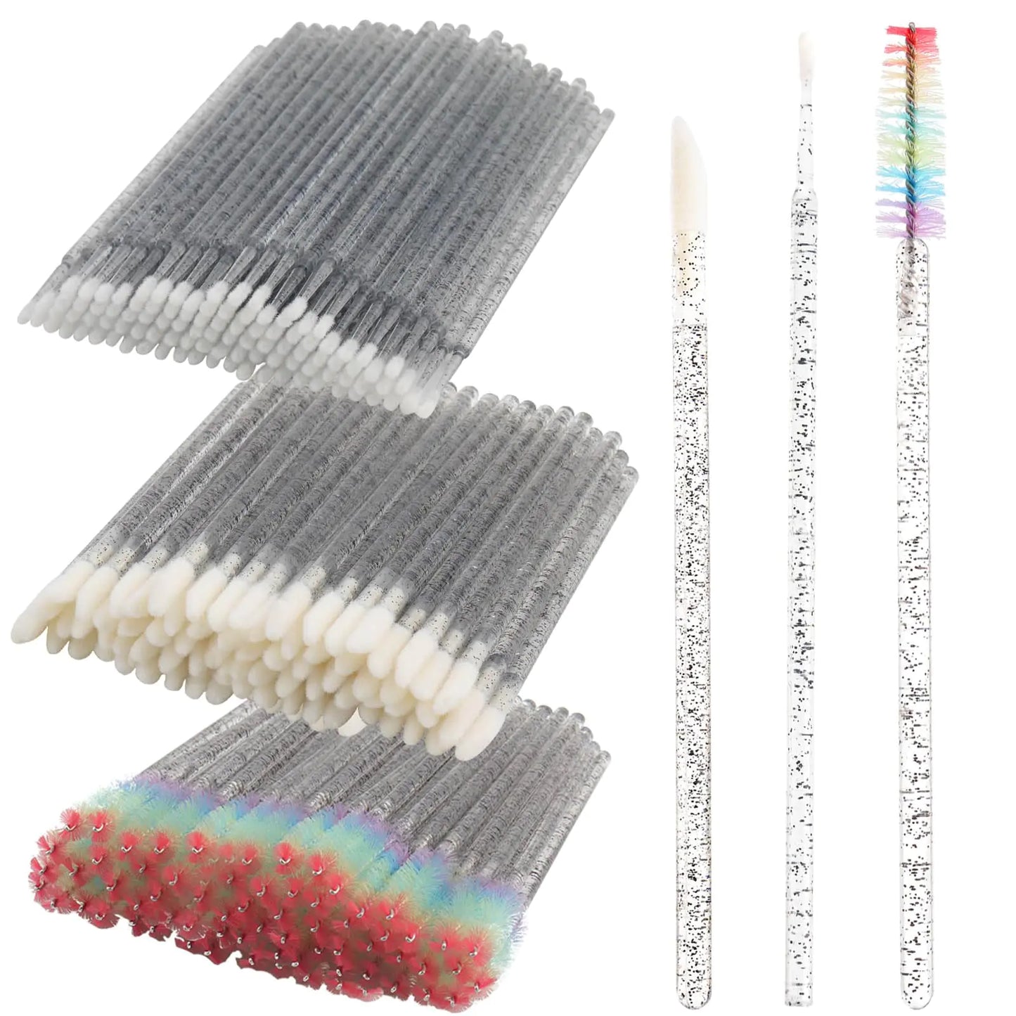 300 PCS Eyelash Extension Supplies Kit（Crystal Black Rainbow）