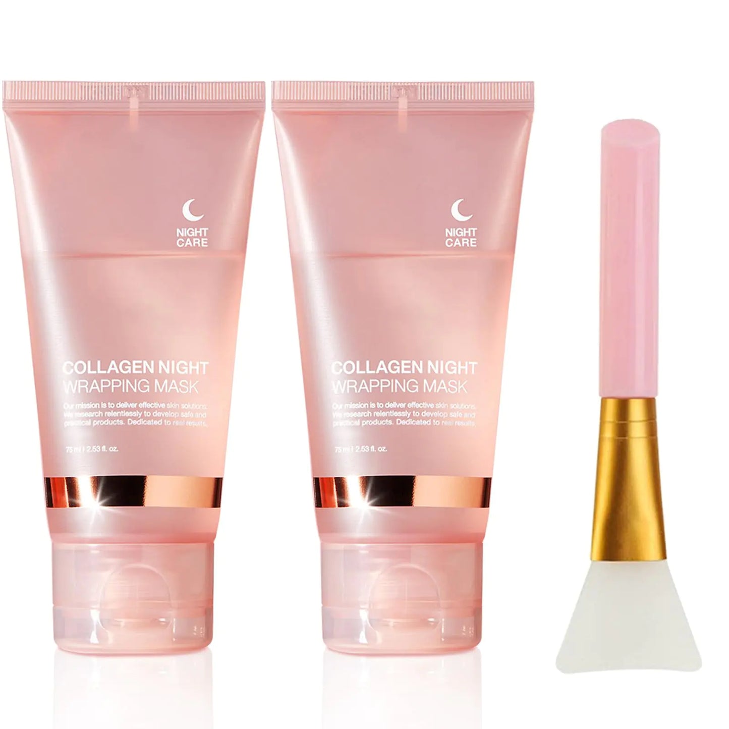 JALAWEF 2 Pcs Collagen Night Mask Hydrating Moisturizing Firming Sleeping Applicator Tear Mask.