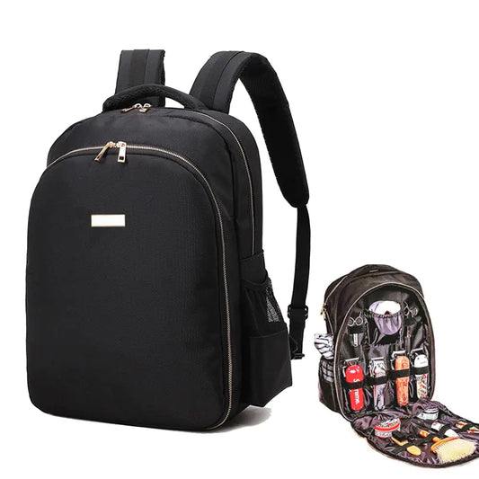MAXPAND Large Organizer and Supplies Portable Hairstylist Clipper Backpack Travel Barber Shop Tools Bag 3 in 1 (BLACK) 19 INCHES