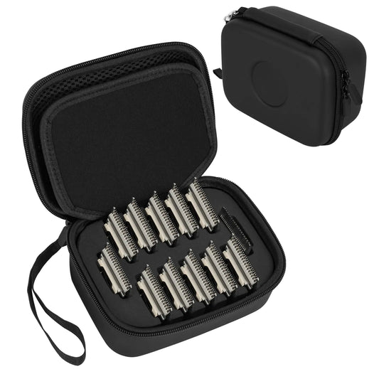 Hair Clipper Blade Storage Case for Barbers and Stylists Holds 12 Metal Guards for Andis Oster Wahl Babyliss Detachable Clippers Case Only