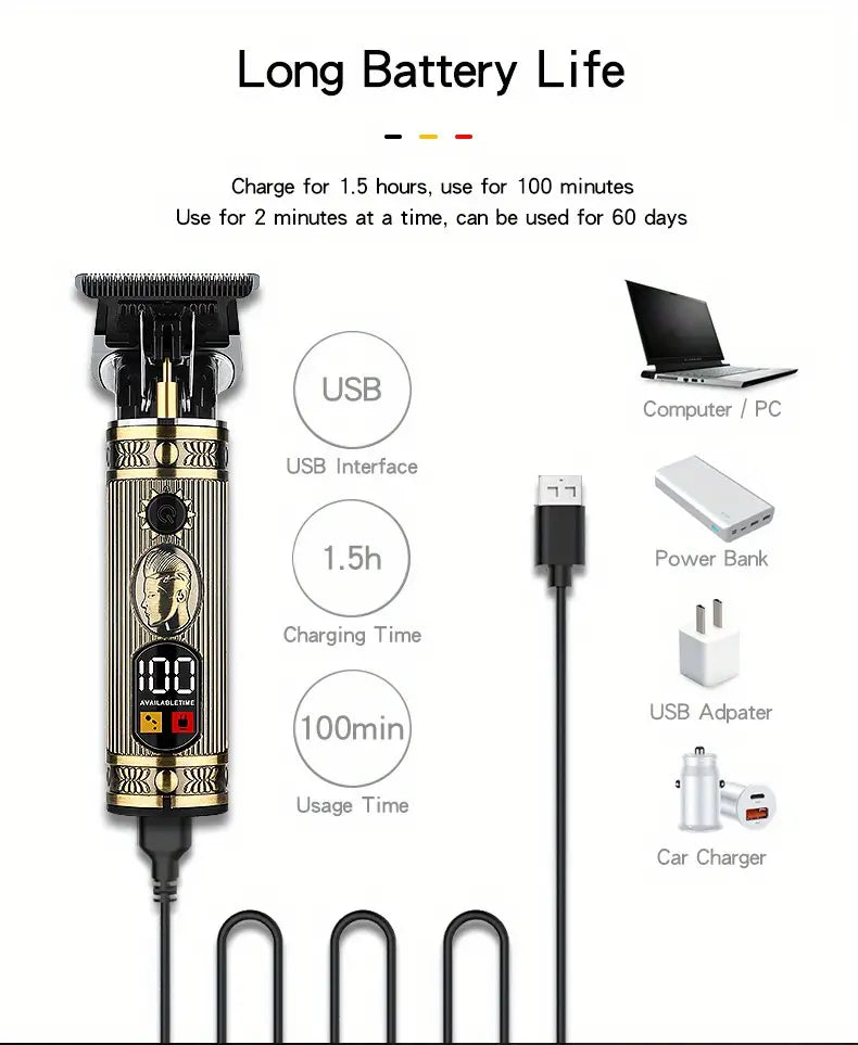 Rechargeable Cordless Electric Hair Clippers Kit