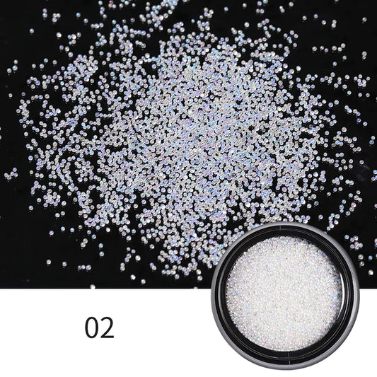 Nail Art Accessories Black Box with Colorful Gems (6 Types)