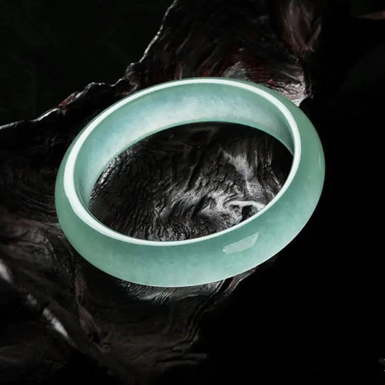 Light Green Jade Bracelet with Chalcedony Agate