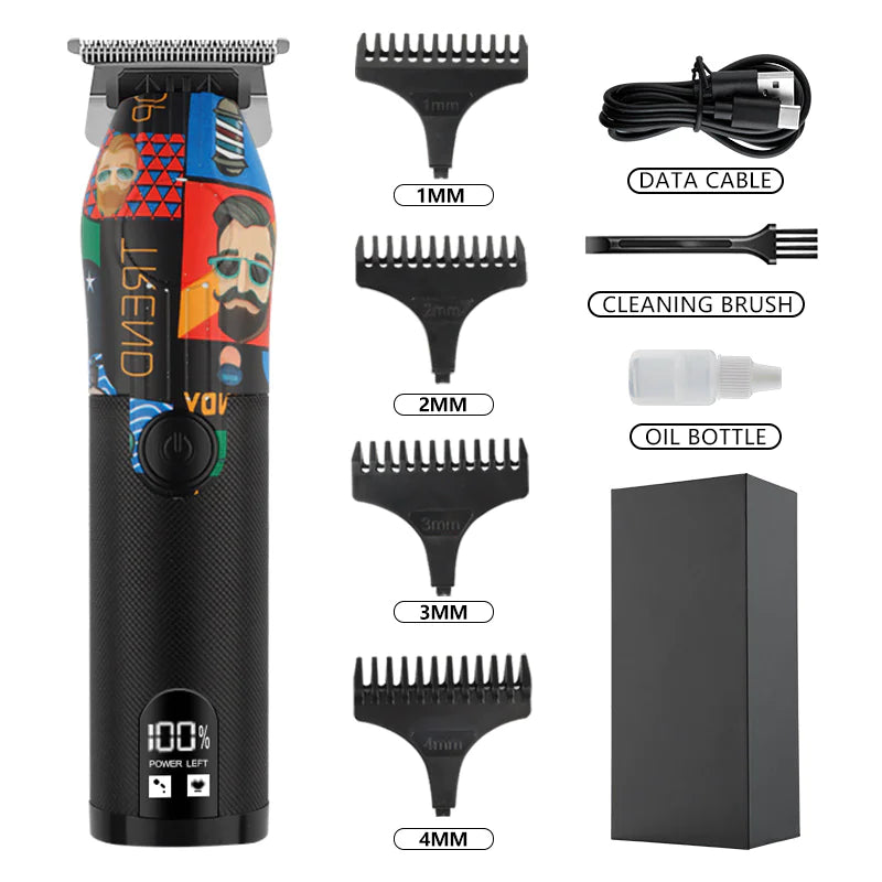 Professional Cordless Hair Clippers with LCD Display