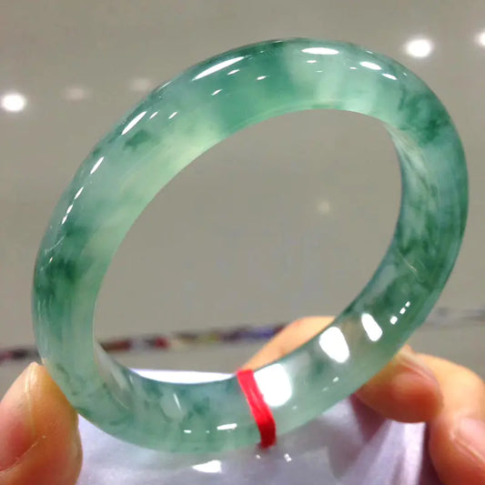 Burma Jade Ice-Transparent Green Flower Bracelet