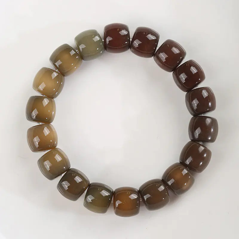 Natural Weathered White Jade Bodhi Root Bracelet